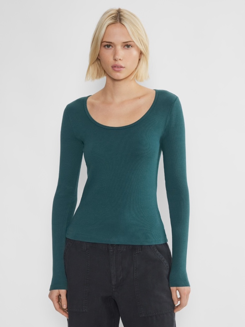 Aritzia Teal Scoopneck Longsleeve Women’s Size Small